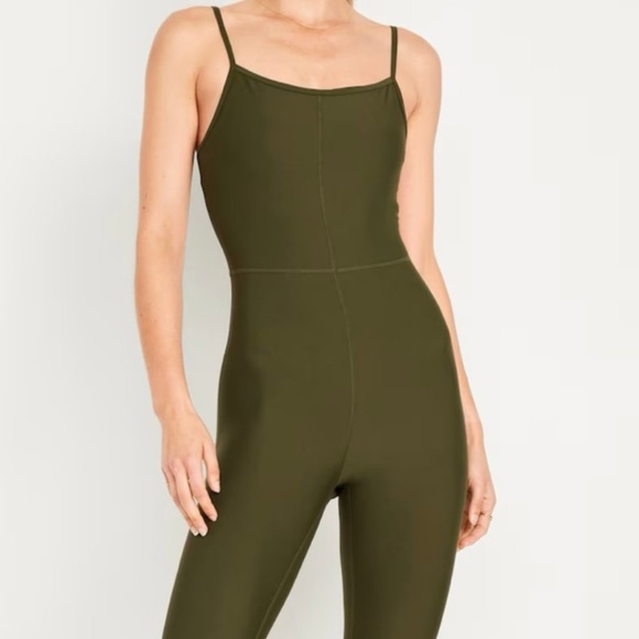 Full Length Bodysuit Sleeveless in Olive Green - Picture 1 of 4